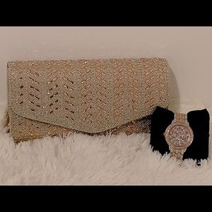 Rose Gold Studded Clutch